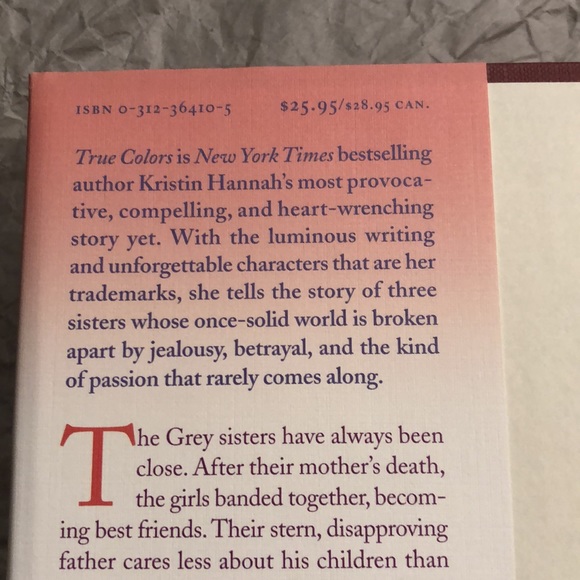 ⭐️3 for $15⭐️ Hardcover | True Colors by Kristin Hannah - Picture 5 of 5